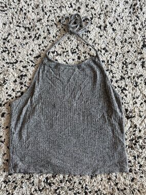 Brandy Melville Gray Ribbed Halter top